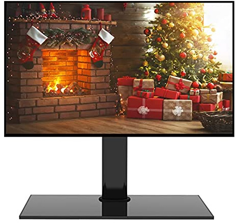HYJYGM 50 55 60 65 Inch TV Small Black Television Stands, Height Adjustable Flat Screens Shelf for Fireplace/Cabinet, Cold Rolled Steel Loading 50Kg Beautiful Scenery