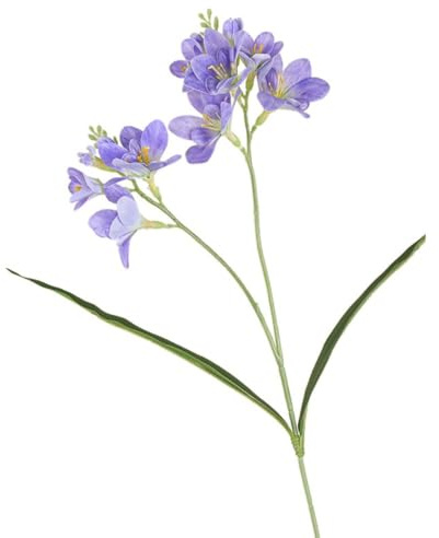 Rami di orchidee artificiali artificiali, 64 cm, fiori di fresia artificiali per fotografie, 2 forchette, fiori finti per decorazioni per feste di nozze (blu)