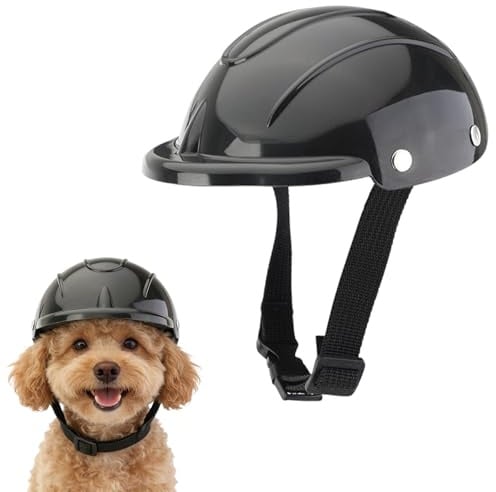 NiceNaiils Hundemütze für Kleine Hunde, Fahrradhelme für kleine Hunde, Motorradhelm, Katzenhut mit Ohrlöchern, verstellbare Hundekappe