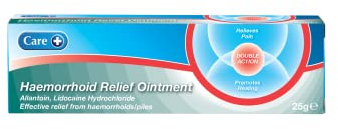 Care Haemorrhoid Cream 25g, for The Relief of External Haemorrhoids, Double Action Ointment, Relieves Pain and Promotes Healing of Piles