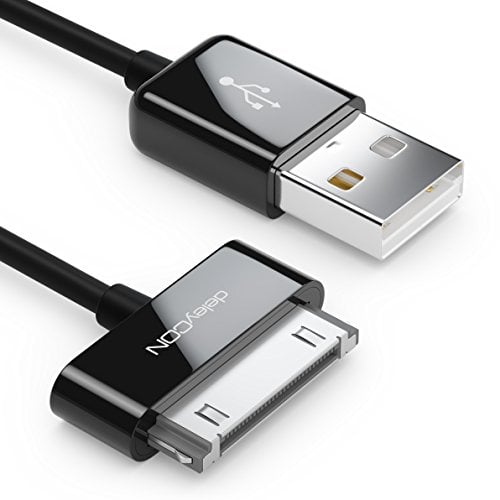 deleyCON 1m 30-Pin USB Kabel Dock Connector Sync-Kabel Ladekabel Datenkabel Kompatibel mit iPhone 4s 4 3Gs 3G iPad iPod - Schwarz
