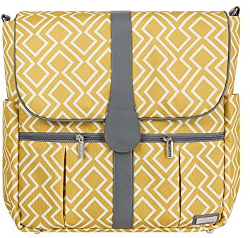 JJ Cole Rucksack Wickeltasche mit rutschfesten Griffen und mehreren Taschen, Citrin-Gitter