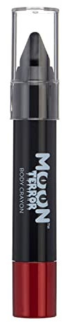 Moon Terror Barra de pintura facial de Halloween, crayón corporal | Maquillaje SFX | Maquillaje de efectos especiales Medianoche negro 3.5 g (Paquete de 1)