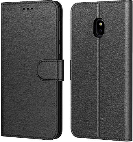 Tenphone Coque pour Samsung Galaxy j5 2017 (J530), Protection Etui Housse en Cuir Portefeuille Livre,[Emplacements Cartes],[Fonction Support],[Fermeture Magnétique] pour Samsung J5 2017 (Book Noir)