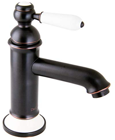 PaulGurkes Nostalgie schwarzer Wasserhahn Einhandmischer Retro Waschtischbatterie schwarz Badarmatur Vintage Landhausstil Waschtischarmatur Keramikeinlage