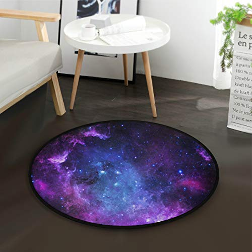 Mnsruu Universum Sternengalaxie, Nebel, Weltraum, runder Teppich für Wohnzimmer, Schlafzimmer, 92 cm Durchmesser