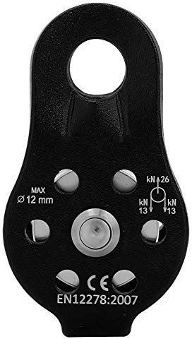 Carrucola, puleggia Fissa for Grotta rampicante for Arrampicata a Corda Singola in Lega di Alluminio Resistente 26KN for Corda da 12 mm (Colore : Black)