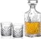 Amisglass Whiskey Decanter And Glass Set - Crystal Collection for Liquor Whisky Vodka or Wine - Set of 3