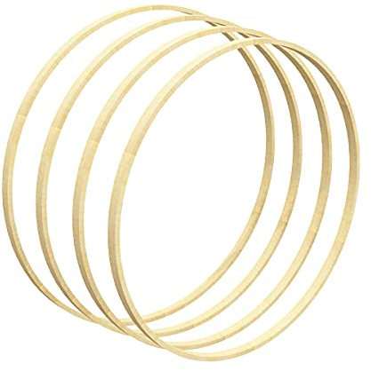 Worown 2 Stück Ringe zum Basteln, 30 cm ø, Stärke ca. 1 cm, Holzringe zum Basteln, Makramee Ringe für Wickeltechnik, Traumfänger, Floristik, Hochzeitskranz