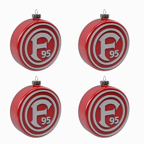 Fortuna Düsseldorf Weihnachtskugeln, Christbaumkugeln Logo 4er-Set