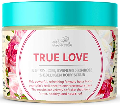 All Naturals, Peeling Körperpeeling mit Vitamin C, Kollagen, Niacinamid Intensiv Hautstraffend, pflegend & weich machend Geeignet für empfindliche Haut, 400g (Rose)