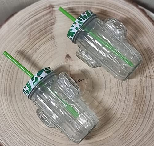 Pack de 2 jarras de skull, vasos calavera con tapa de rosca y pajita reutilizable libre de BPA de350ml (verde)