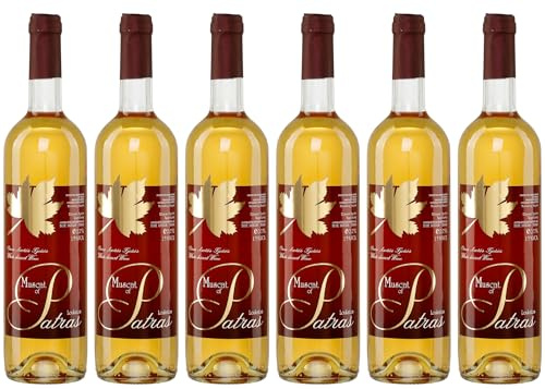Muskat aus Patras 6x 0,75l Loukatos Likörwein weiß | 15% Vol. | + 20ml Jassas Olivenöl
