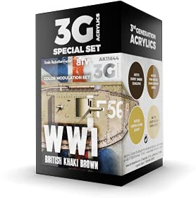 AK Acrylics 3Gen AVF SET AK11644 MODULATION WWI BRITISH COLORS 3G (4x17ml)