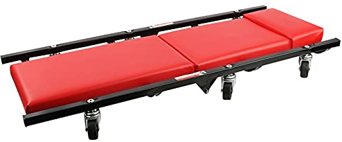 ARCH Faltbare Rollbrett Werkstatt, Ledermechaniker-Auffahrrampe Pkw, 36 Gepolsterter Mechanikerwagen Mit Kopfstütze Und 6 Rollen, Reparatur Schlafplatten-Werkzeuge, Rot