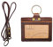 Porta badge: Boshiho in pelle di vacchetta con cordino da collo, porta carte di credito in stile orizzontale, per ufficio, studenti, affari (marrone scuro1)