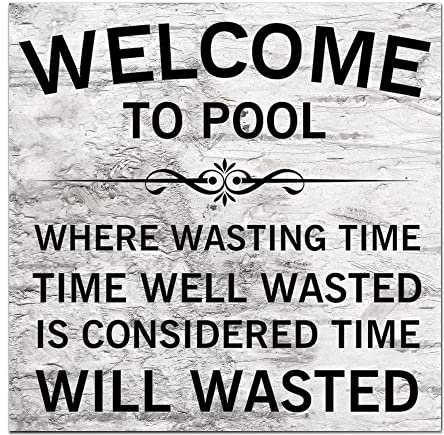 Welcome to Pool Where Wasting Time1 Runde Holzschilder Holzschilder Weinfass Plaketten Kein Geruch Mode Musik für Thanksgiving 45,7 x 45,7 cm