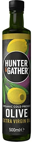 Hunter & Gather Extra Virgin Olive Oil - 500ml | Organic and Cold Pressed | Perfect for Drizzling, Dipping and Dressing | Keto, Low Carb & Paleo