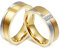 Edelstahl Eheringe, Verlobung Ringe Paar Silber 6MM Breite Poliert Bicolor Runden Zirkonia Ring Partner mit Gravur Damen Gr. 57 (18.1) & Herren Gr. 57 (18.1)