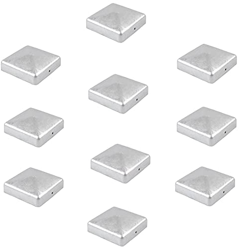 Baumarktplus 10x Pfostenkappe verzinkt Abdeckkappe für Pfosten Pyramide 121 mm 12x12cm
