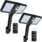 2 pack Solarleuchten für Außenbereich, 128 LED superhelle Lampe, kabelloses wasserdichtes Solarflutlicht, Sicherheitsbewegungssensor Luces Solares für Deck, Zaun, Terrasse, Haustür, Dachrinne
