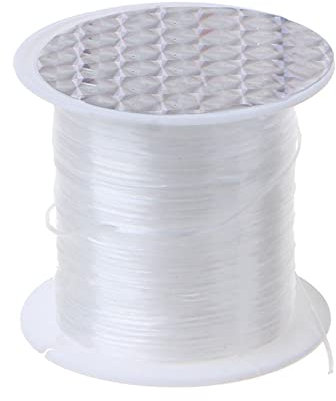 Braccialetto elastico, 50 m, filo elastico da 0,6 mm, filo elastico con cristalli per la creazione di gioielli fai da te, collane e braccialetti (bianco)