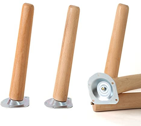 Set mit 4 Holzmöbelbeinen, Sofa-Holzfüßen, Ersatz-Möbelfüßen mit Befestigungsplatte, Schrauben und Anti-Rutsch-Matten für Sofa, Couch, Bett (Farbe: a, Größe: hoch 20 cm) (A hoch 30 cm)