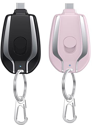 Waaka 2 Porte-clés Téléphone, 1500mAh Porte-clés Banque D Énergie, Power Emergency Pod, Porte-clés Portable Type-C, Batterie USB C À Charge RapiSans Fil