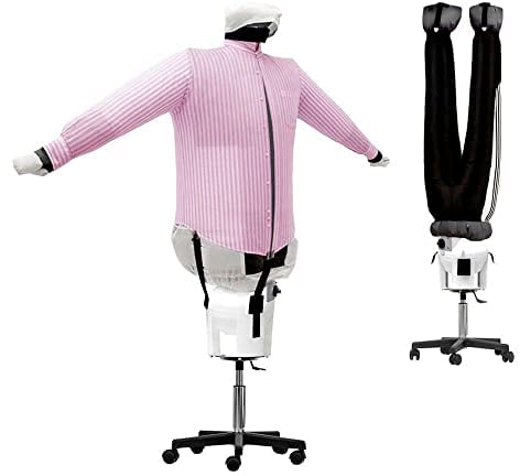 Bügelpuppe trocknet bügelt frischt auf und desinfiziert automatisch Hemden Poloshirts Hosen Jeans und Stoffe 3 Programme Bügelpuppe Basis mit Höhenverstellung 5 Räder A ++ Modell SA06 SP ECO INOX