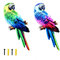 crayfomo 2 PCS Extra Large Metal Parrot Wall Decor Art Sculpture Ornaments Outdoor Garden Yard Wall Hanging Sheds Fence Decoration