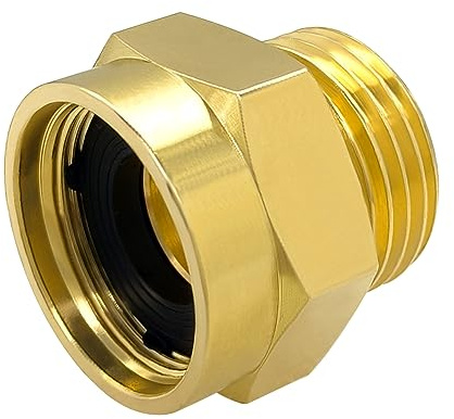 Hooshing Schlauch-Lätzchen-Adapter, 1-1/16 Zoll Feingewinde Innengewinde auf 3/4 GHT Außengewinde, Messing, Gartenschlauchanschluss, kompatibel mit Arrowhead Marken-Schlauchlätzchen