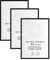LYYYYX Lot de 3 cadres photo, format A3, en aluminium, noirs, avec verre acrylique, à suspendre verticalement ou horizontalement, pour photos, affiches, puzzles
