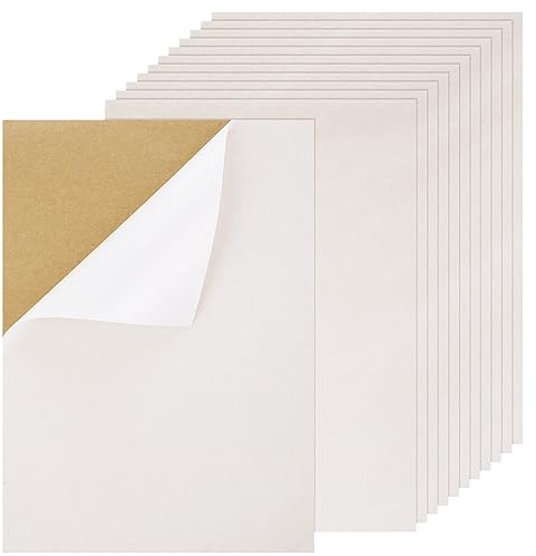 Lusofie 12 Blatt Selbstklebende Filzbögen Samt Selbstklebend Filztücher Stoff Selbstklebend für Heimdekoration Schmuckschatulle und Schubladenauskleidung Kunsthandwerk Samtstoff (Weiß)