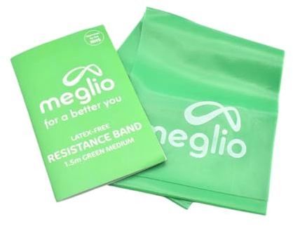 Meglio Resistance Bands for Men & Women - Latex Free Exercise Bands for Building Strength, Pilates Band for Fitness, Flexibility, Physiotherapy, Stretching & Yoga Bands | with Exercise Guide