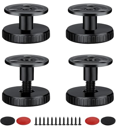 GEBAUM Piedini Regolabili per Mobili da 27-40mm, Piedini Mobili da 4 Pezzi, 2 Tipi di Installazione, Possono Essere Forati o Autoadesivi, con Piedini, per Tavoli, Armadi, Attrezzature Meccaniche