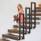 U-förmige Treppengeländer Innen, Treppengeländer Außen Seitliche Montage, Handlauf Treppe Dekorative, Geländer Treppe, Rutschfeste Stiegengeländer für Treppen, Brüstung, Balkon (Schwarz, 45cm)