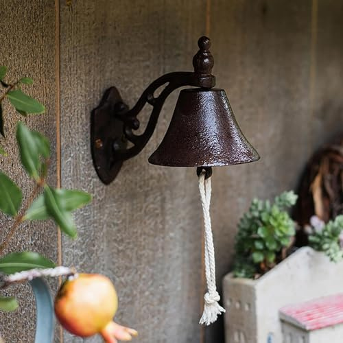 Vintage Gusseisen-Dinner-Glocke, Gusseisen-Türklingel, Wandmontage, Handgekurbelte Türklingel, Kneipenglocke, Last-Order-Glocke, Antike Deko-Glocke Für Weihnachtliche Gartendekoration Im Freien