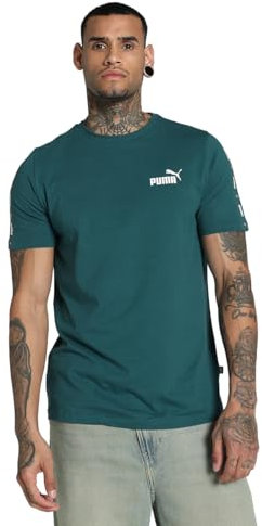 PUMA Unisex Ess+ Tape Tee T-Shirts, Kaltgrün, S EU