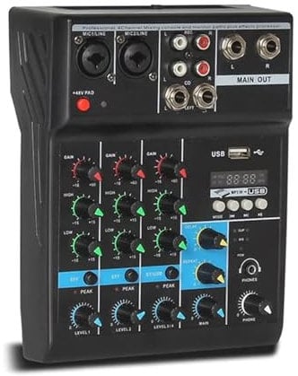 YASTA Mixer Audio Professionale 4 Canali Controller Dj USB Karaoke SJ-04