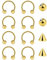 Besyvvin 16G Hufeisen Nasenring Lippenpiercing Ring 1,2mm Piercing Nase Septum Lippe Augenbrauen Helix Tragus Gold 8mm
