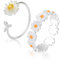 COYUN 2 Stück Damen Verstellbare Gänseblümchen Ringe, für Frauen Mädchen Schmuck, Silber Offene Ringe Verstellbarer Blumen Fingerring für Herren Hochzeit Angst Blumenring Stapelbare Ringe