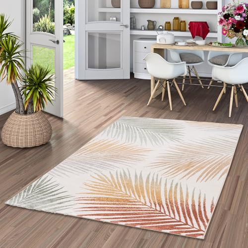 Pergamon Designer Teppich Faro - Natur Blätter Teppich für Wohnzimmer und Schlafzimmer - Modernes, pflegeleichtes Design - Stilvolle Akzente für jeden Raum, Online kaufen