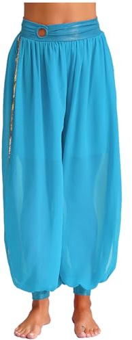 Rswnyirn Damen Haremshose Tanzhose Bauchtanzhose mit Schlitz Bauchtanz Kostüm Mottoparty Karneval Fasching Tanz Kostüm