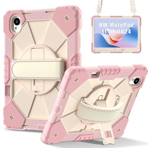 nincyee Robots - Funda para tablet Huawei MatePad de 11.5 pulgadas 2023, 3 en 1, colores arcoíris, a prueba de golpes, funda de silicona con soporte para lápices, correa para el hombro, correa de