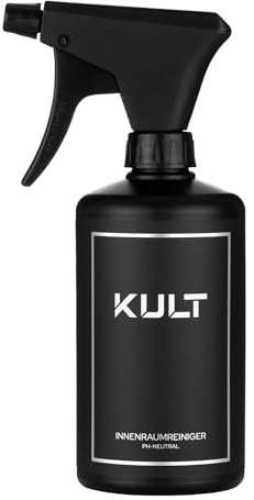 KULT Premium Auto Innenraum Reiniger 500ml - zur Reinigung von allen Oberflächen im Auto Innenraum - mit hochwertigem Duft & pflegender Wirkung für Textil, Kunststoff, Leder, Alcantara, Lenkrad & mehr