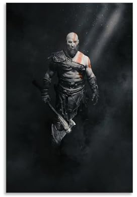 ZBSXLBNG God of War Anime Poster Dekorative Malerei Leinwand Wandkunst Wohnzimmer Poster Schlafzimmer Malerei 12x18inch(30x45cm)
