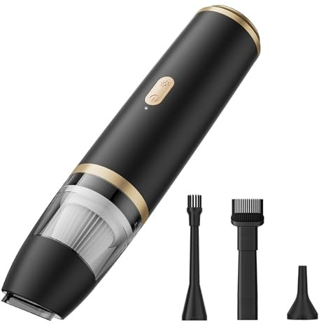 VEIOK Handheld Vacuum Cleaner, 9000Pa Car Vacuum Cleaner with Built-in LED Light, Hand Held Vacuum Cordless, Portable Rechargeable Mini Vacuum with 4000mAh Battery, Car Hoover for Car, Home (Black)
