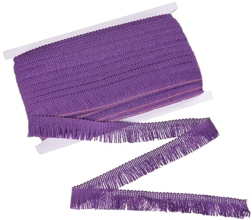 M METERXITY 27 Iarde Frangia con Nappe, 1 Pollice Larghezza Frangia in Poliestere Pizzo Boho Orlo per Vestiti/Sciarpe/Borse/Decorazione Fai Da Te/Accessori Abbigliamento [Viola Scuro]
