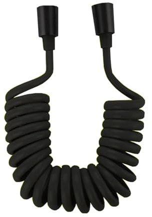 TYMYW Tubo Telescopico per Doccia Flessibile Spirale a Molla Bidet Tubo G1/2 Interfaccia in Acciaio Inossidabile,Nero,8M