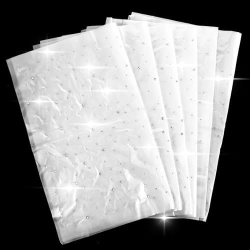 MBAIYO 6 Bögen Strass Aufbügeln: Glitzer Hotfix Strass Aufkleber Applikation Zum Aufbügeln Flache Runde Kristall Transfer Patches für Kleidung DIY-Basteln (2 mm, 3,5 mm)